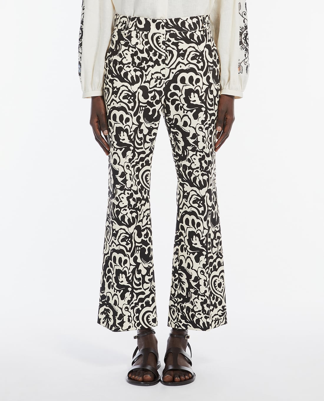 WEEKEND MAX MARA - Quần nữ ống loe phối họa tiết Cadmio