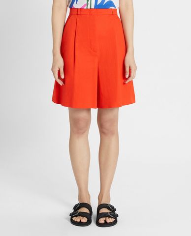  WEEKEND MAX MARA - Quần short nữ ngang gối lưng cao Cotton And Linen Twill 