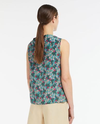  WEEKEND MAX MARA - Áo sát nách phối hoạ tiết Crepe de Chine 