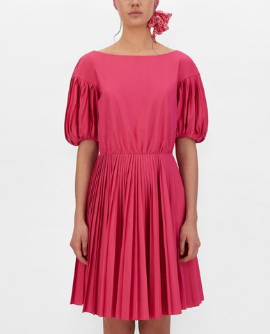  WEEKEND MAX MARA - Đầm mini xếp li tay ngắn phồng nhẹ thời trang 