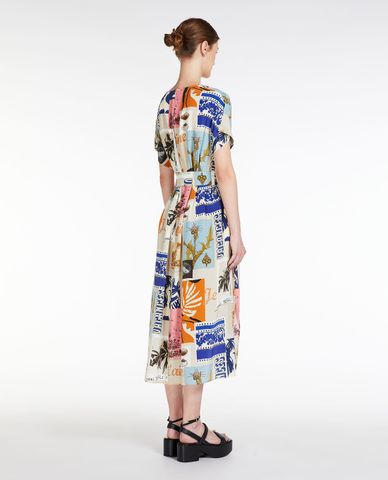  WEEKEND MAX MARA - Đầm midi tay ngắn cổ V Cursore 