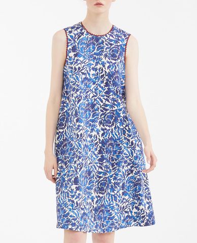  WEEKEND MAX MARA - Đầm mini cổ tròn sát nách trẻ trung Cotton Pique 