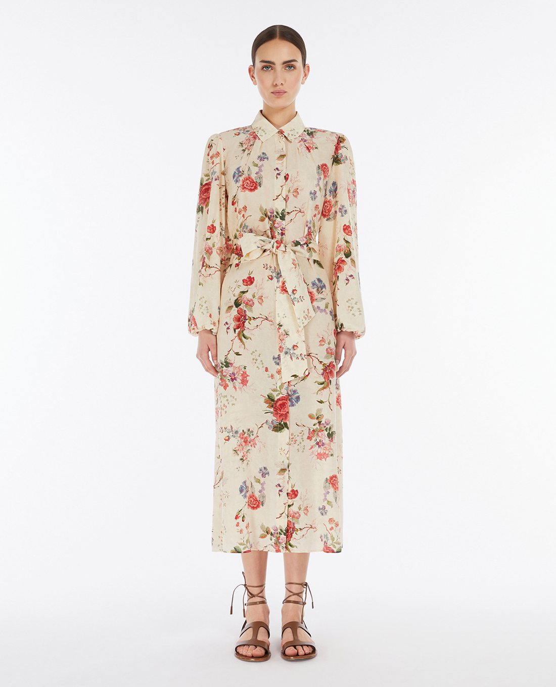 WEEKEND MAX MARA - Đầm sơ mi midi phối thắt lưng Wales