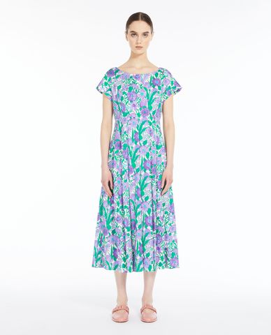  WEEKEND MAX MARA - Đầm xếp li midi tay ngắn cổ tròn Viaggio 