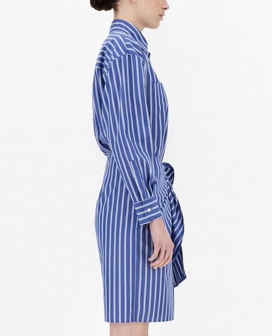  WEEKEND MAX MARA - Đầm mini sơ mi tay dài kẻ sọc Cotton Poplin 