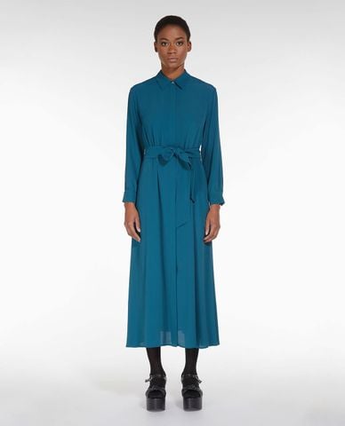  WEEKEND MAX MARA - Đầm sơ mi cổ bẻ tay dài phom midi Mida 