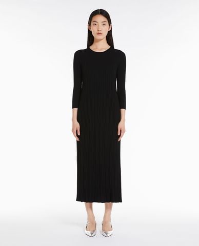  WEEKEND MAX MARA - Đầm dệt kim midi cổ tròn tay dài Victor 