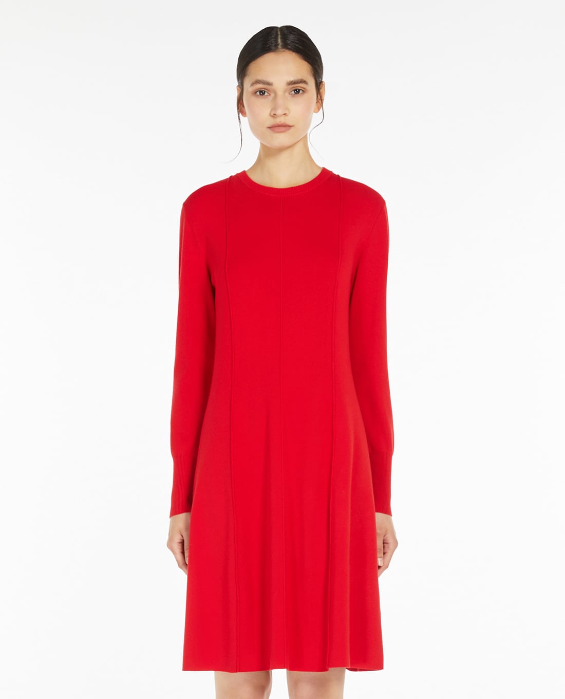 WEEKEND MAX MARA - Đầm dệt kim mini cổ tròn tay dài Uscio