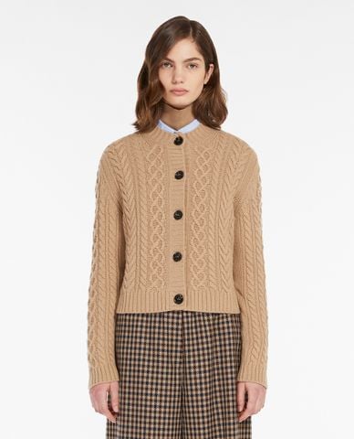  WEEKEND MAX MARA - Áo khoác cardigan nữ tay dài phối hàng nút Afosi 