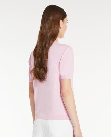  WEEKEND MAX MARA - Áo dệt kim phom ôm cổ tròn tay ngắn Zibetto 