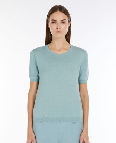  WEEKEND MAX MARA - Áo thun nữ cổ tròn tay ngắn Zibetto 