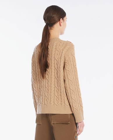  WEEKEND MAX MARA - Áo sweater nữ cổ tròn tay dài thêu hoa Sasia 
