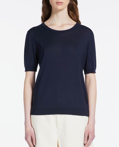  WEEKEND MAX MARA - Áo thun nữ dệt kim tay ngắn cổ tròn Salute 