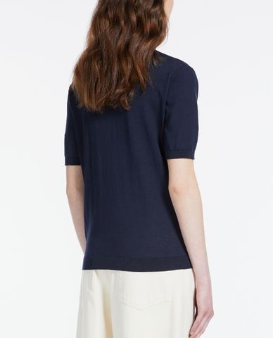  WEEKEND MAX MARA - Áo thun nữ dệt kim tay ngắn cổ tròn Salute 