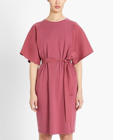  WEEKEND MAX MARA - Đầm midi phom suông tay ngắn Jersey & Cotton Poplin 