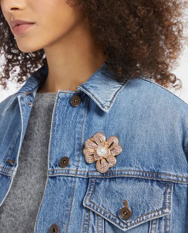  WEEKEND MAX MARA - Khuy cài áo nữ bông hoa đính ngọc trai Elery 