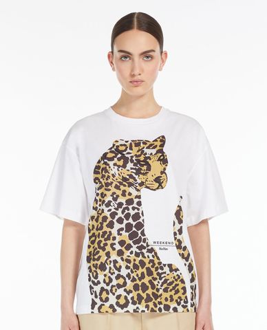  WEEKEND MAX MARA - Áo thun cổ tròn tay ngắn phối hoạ tiết Viterbo 