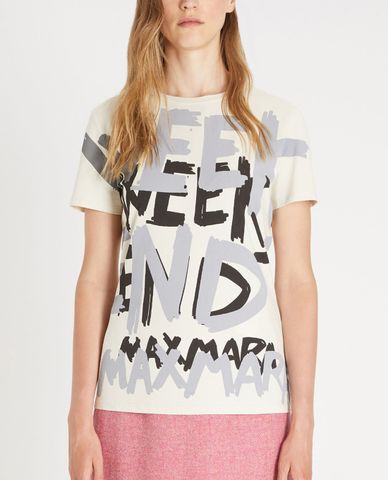  WEEKEND MAX MARA - Áo thun nữ cổ tròn tay ngắn Cotton Jersey 