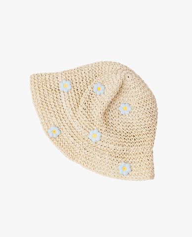  CECI - Nón bucket nữ đan móc phối hoa nhí thời trang 