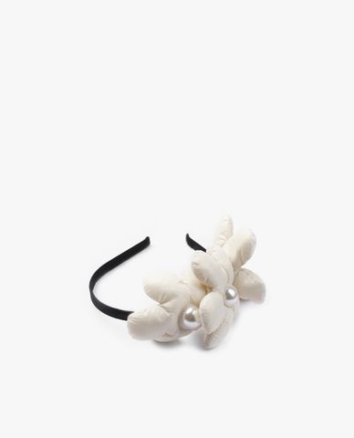  CECI - Băng đô cài tóc nữ bản nhỏ bọc vải phối bông hoa lớn nổi bật 