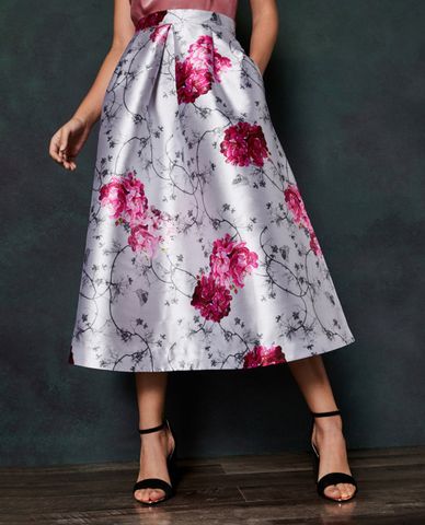  TED BAKER - Chân váy midi họa tiết hoa Cyenna 