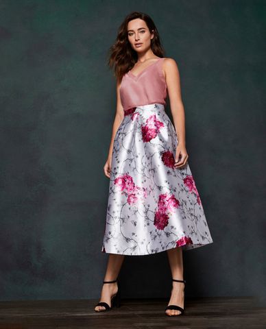  TED BAKER - Chân váy midi họa tiết hoa Cyenna 
