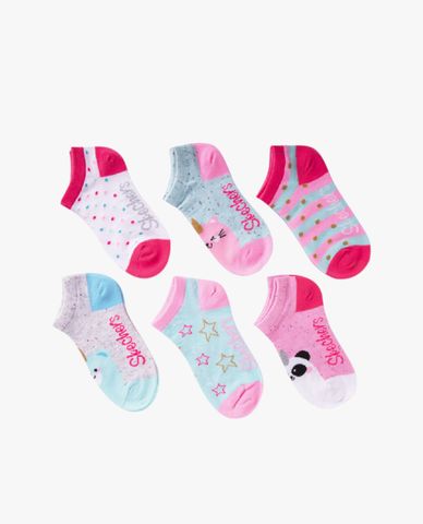 SKECHERS - Set 6 vớ bé gái cổ thấp 