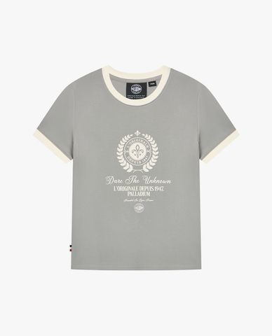  PALLADIUM - Áo thun nữ cổ tròn tay ngắn trẻ trung 