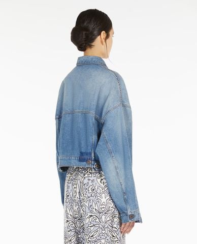  WEEKEND MAX MARA - Áo khoác denim nữ cổ bẻ tay dài Fiumana 