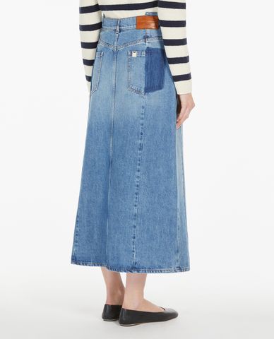  WEEKEND MAX MARA - Chân váy denim midi xẻ tà Gesso 