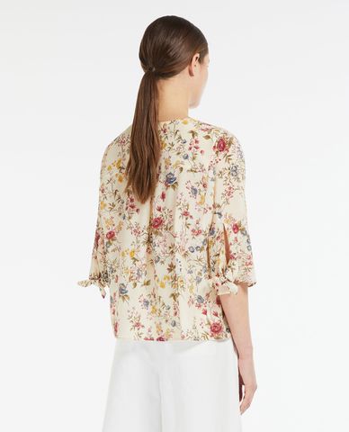  WEEKEND MAX MARA - Áo kiểu cổ tròn tay lỡ hoạ tiết in hoa Pomposa 