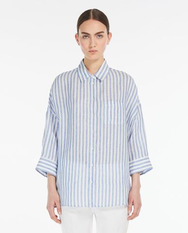  WEEKEND MAX MARA - Áo sơ mi cổ bẻ tay dài phối kẻ sọc Arduino 