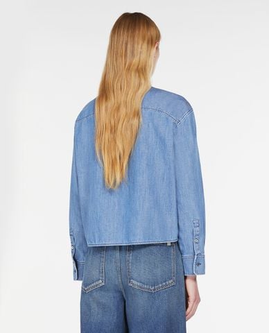  WEEKEND MAX MARA - Áo sơ mi denim cổ bẻ tay dài Clio 