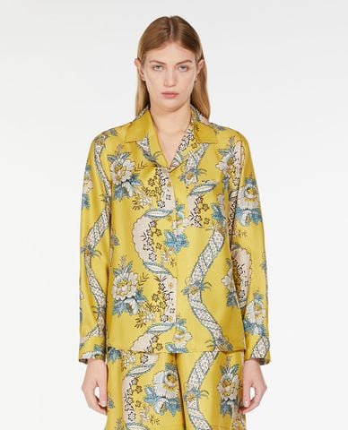  WEEKEND MAX MARA - Áo sơ mi cổ bẻ tay dài phong cách Pjama Oncia 