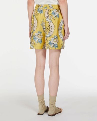  WEEKEND MAX MARA - Quần short nữ ống rộng lụa mềm in hoa cá tính Tracia 