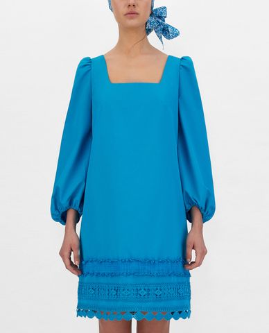  WEEKEND MAX MARA - Đầm mini cổ vuông tay dài Cotton Faille 