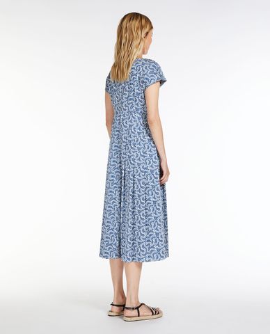  WEEKEND MAX MARA - Đầm xếp li midi tay ngắn cổ tròn Viaggio 