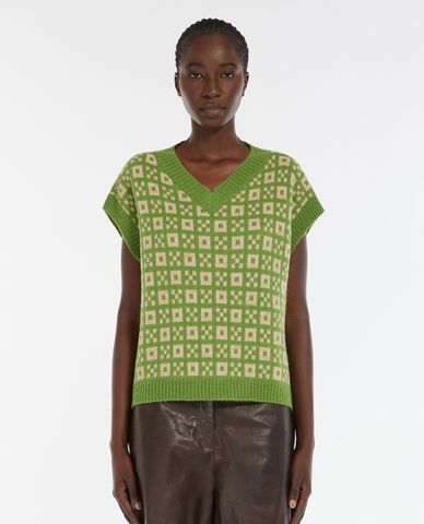  WEEKEND MAX MARA - Áo khoác gilet nữ dệt kim cổ V Valvola 