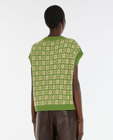  WEEKEND MAX MARA - Áo khoác gilet nữ dệt kim cổ V Valvola 