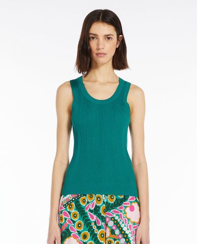  WEEKEND MAX MARA - Áo ba lỗ nữ cổ tròn phom ôm Ceylon 