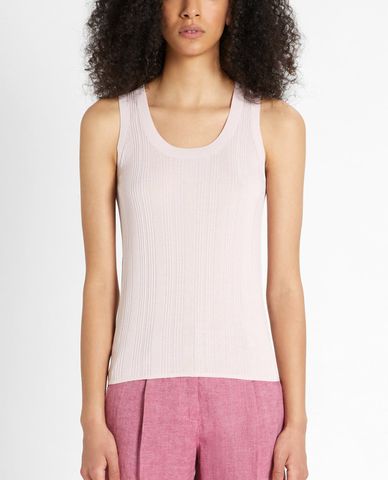  WEEKEND MAX MARA - Áo ba lỗ nữ cổ tròn phom ôm Viscose Knit 