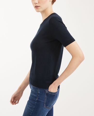  WEEKEND MAX MARA - Áo sweater nữ cổ tròn tay ngắn trẻ trung 