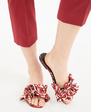  WEEKEND MAX MARA - Dép nữ quai ngang phối viền bèo thời trang 