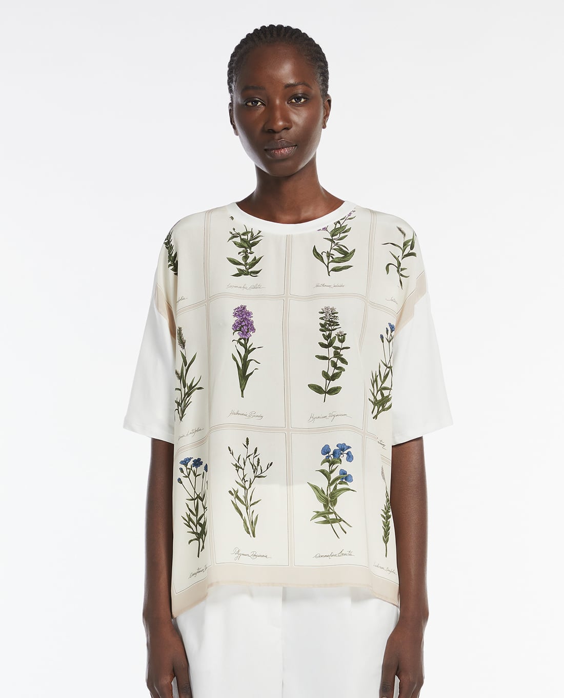 WEEKEND MAX MARA - Áo thun nữ cổ tròn tay ngắn Pampas