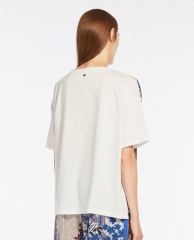  WEEKEND MAX MARA - Áo thun cổ tròn tay lỡ phối hoạ tiết Malaga 