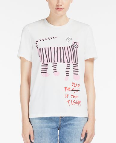  WEEKEND MAX MARA - Áo thun nữ ngắn tay cổ tròn phom suông Cotton Jersey 