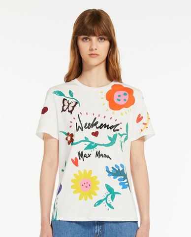  WEEKEND MAX MARA - Áo thun cổ tròn tay ngắn phối hoạ tiết Cinema 