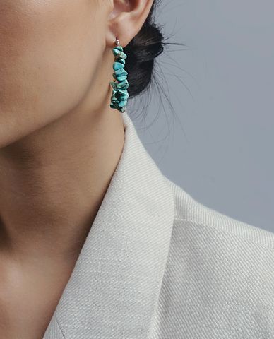  CECI - Khuyên tai nữ nửa vòng tròn xỏ hạt thời trang 