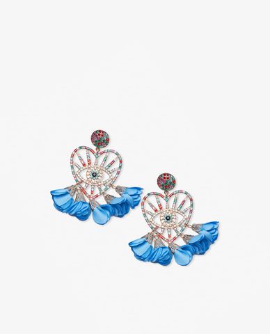  CECI - Khuyên tai nữ hình trái tim đính đá đủ màu nổi bật 