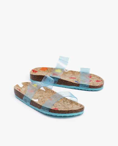  CECI - Dép nữ quai ngang trong suốt thời trang 